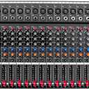 Depensheng DX16 DJ Sound Controller Interface w/USB Drive for Computer Recording 16-Channel Studio Audio Mixer - XLR Microphone Jack, 48V Power, RCA Input/Output for Professional and Beginners