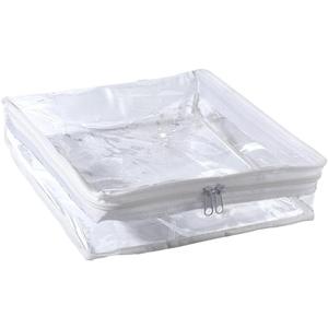 6 Packs 10.2 x 10.2 x 2.8 Inch Clear Plastic Sweater Bags Clear Clothing Pouches with Zipper Rectangle PVC Transparent Cosmetic Bags for Clothes Blankets Linen Quilt Pillow Organizer Storage