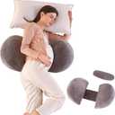 BATTOP Pregnancy Pillow Wedge for Belly Support, Portable Pregnancy Pillows for Sleeping Support Legs, Back, Knees, Adjustable Maternity Wedge Pillow with Removable Cover, Travel Pregnancy Pillow