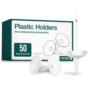 Concordia Supply Candlelight Service Reusable Plastic Candle Holders for Candlesticks - 50 Pcs. Protector for Church Vigils, Memorial, Congregational, & Christmas Eve Candles