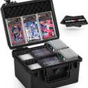 Card Case Sports Graded Trading Card Storage Box for PSA BCW MTG Tmnt TCG Zion Magnetic Card, Waterproof Hard Carrying Case Card Protective Organizer for Rigid Card Sleeve Collector (6 Adj-Zones/ Fits 5.75" High Cards)