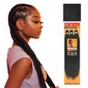 Sensationnel X-pression prestretched braiding hair - 3x braid 58 inch all kanekalon flame retardant synthetic braid for box braids and twists (3 pack, 1B OFFBLACK)
