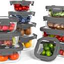 12-Pack Glass Containers with Tempered Lids  Borosilicate, Oven-Safe, Airtight, BPA-Free, Multi-Size for Meal Prep, Dishwasher Safe (Gray)