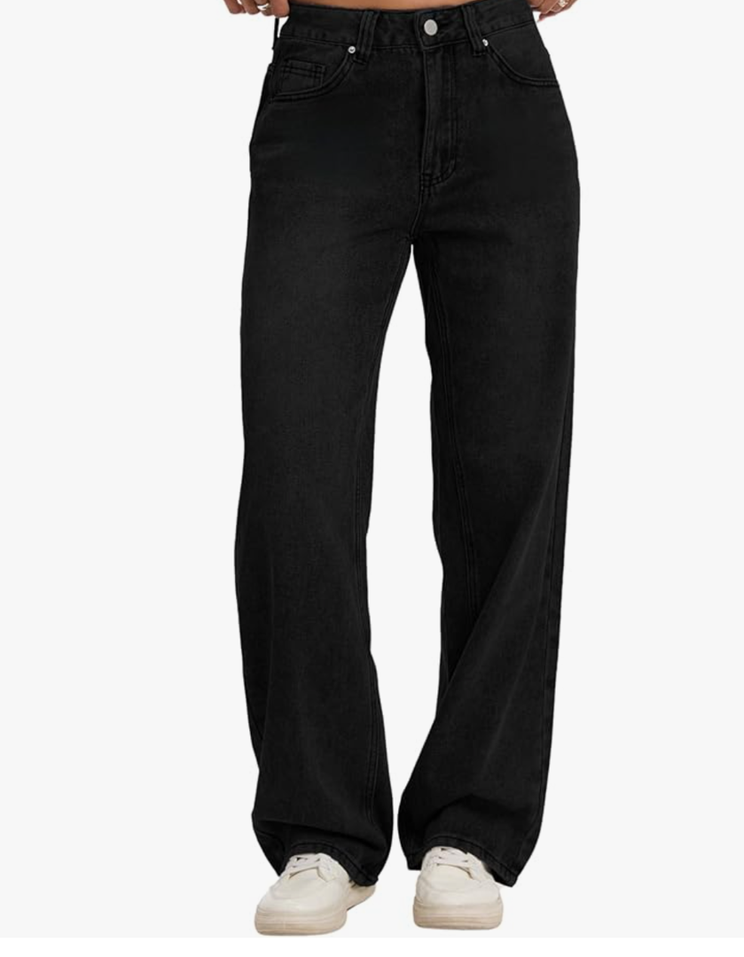 Straight Leg Jeans for Women Casual Washed Vintage Loose Fit Boyfriend Jeans Denim Pants, Size 8