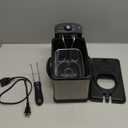 OVENTE Electric Deep Fryer 2 Liter Capacity, 1500 Watt Lid with Viewing Window and Odor Filter, Adjustable Temperature, Removable Frying Basket and Easy to Clean Stainless Steel Body, Silver FDM2201BR