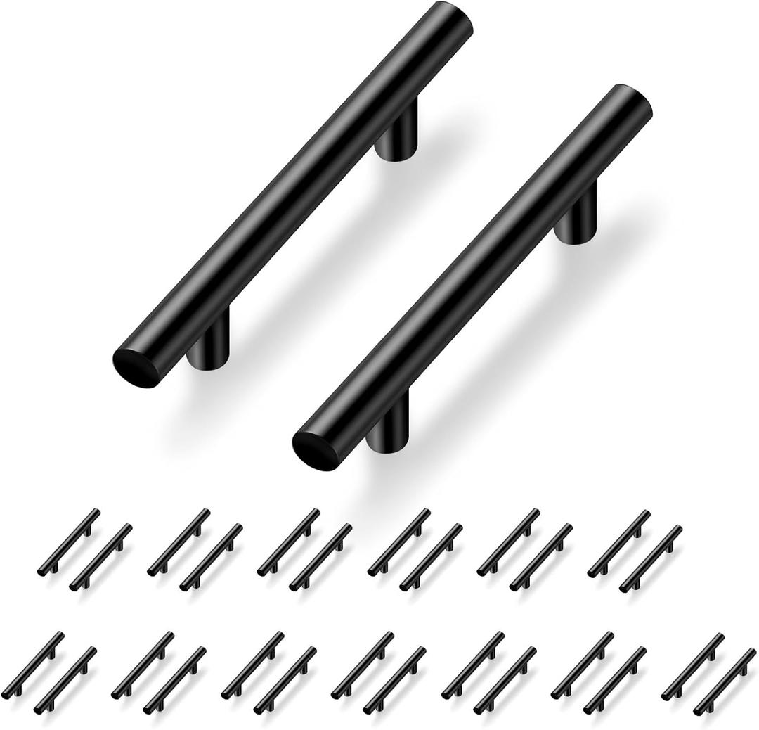 24 Pack Cabinet Pulls, 5'' Stainless Steel Kitchen Drawer Handles with Brushed Nickel Finish, 3'' Hole Center Cabinet Handles for Kitchen and Bathroom Cabinets