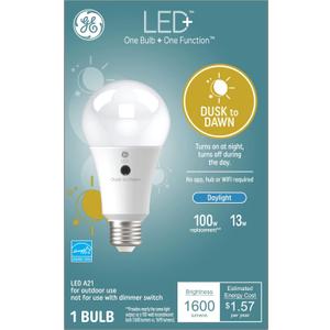 GE LED+ Dusk to Dawn Daylight A21 (1-Pack)