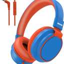 MIDOLA Kids Headphone Wired Volume Limited 85/94dB Over-Ear/On-Ear Foldable Headset with Microphone Hearing Protection Headphones for Toddler Boy Girl Child School Learning Pad Tablet Blue