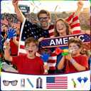 Soccer Fan Gear Set for 2026 World Tournament, Soccer Party Favors Kit with Flag,Scarf, Face Paint, Clapper, Horn&Glasses,Supporter Accessories for Game Day, Sports Event, Gift