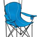 ALPHA CAMP Camp Chairs with Shade Canopy Chair Folding Camping Recliner Support 350 LBS - Cyan Blue