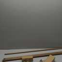 Wood Double Curtain Rods Set for Windows 36 to 72 Inches (3 to 6 ft), Adjustable Heavy Duty Dual Drapery Rods, 1 Inch Boho Rustic Decorative Design with Imitation Wood Grain Leaf Finials