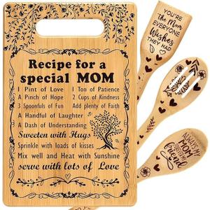 Mothers Day Mom Gifts for Mom Birthday Easter Gifts from Daughter Son | I Love Best Mom Ever New Single Moms Cool Christmas Valentines Present from Daughter Cutting Boards Unique Mom Gift