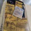 Farmhouse Dining Table Set, 63-inch extendable Dining Table with 2 Benches and 2 stools, Metal and Wood Brackets Suitable for Kitchens and Restaurants(Brown,7-Piece(6 Stools))