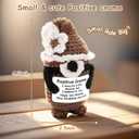 5 x Inspiring Crochet Animals Handmade Positive Gnome, Emotional Support Crochet Gift for Boy/Girl, Daughter Mom Grandma Women Birthday Gifts Ideas (Brown)