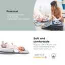 Babymoov SoCosy Baby Lounger for Newborn, Infant Support Cushion, Adjustable Leg Roll, Breathable Cotton, Grey
