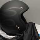 VCAN V85C 3/4 Open Face Motorcycle Helmet DOT Approved (Medium, Matte Black Ghost Flame)
