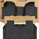 Floor Mats for 2019-2026 Chevrolet Silverado/GMC Sierra 1500 & 2020-2026 2500HD/3500HD Crew Cab (w/o Rear Under-seat Storage), All-Weather TPE Anti-Slip Full Coverage Liners