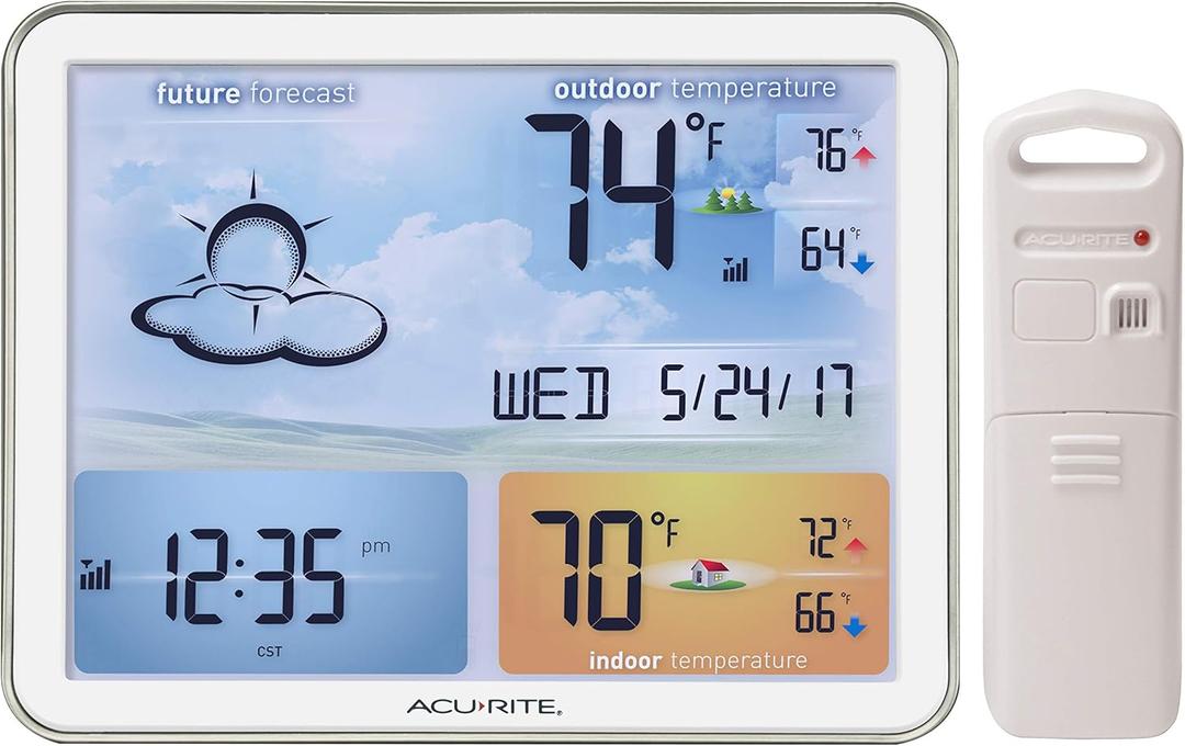 AcuRite 02081M Weather Station with Jumbo Display and Atomic Clock (Full Color AC-Powered Display)