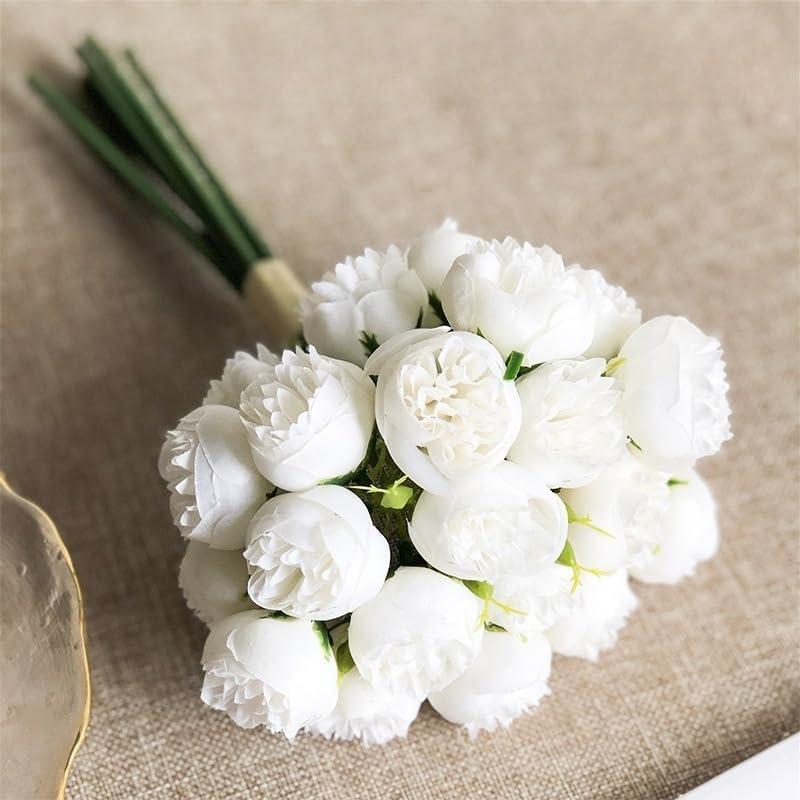 27 Pieces of Silk Fabric Light Luxury Artificial Small Rose Simulation Flower - Suitable for Family Wedding Decoration (White)