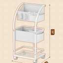 VBABY Diaper Caddy Organizer Cart, 3 Tier Rolling Storage Cart with Wheels, Bedside Cart for Baby Essentials Supplies, Diaper Cart for Nursery, White