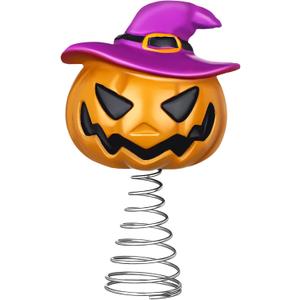 Queekay Halloween Tree Topper Spooky Pumpkin Skull Ghost Miniature Tree Topper 4 Inches Mini Christmas Ornaments for Halloween Party