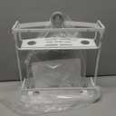 MeanGood Shower Caddy Over Shower Head, White Anti-Swing Hanging Shower Caddy with 4 Remove Hooks for Razor, Sponge, Towels Rustproof Shower Organizer for Bathroom