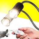 UVA UVB Light Bulb Reptile Ceramic Heat Lamp Pet Heating Bulb Holder Clamp Lamp Fixture Heating Light Lamp For Reptiles,Aquarium Reptile Light Adjustable Habitat Lighting Stand,110V-130V(Black)