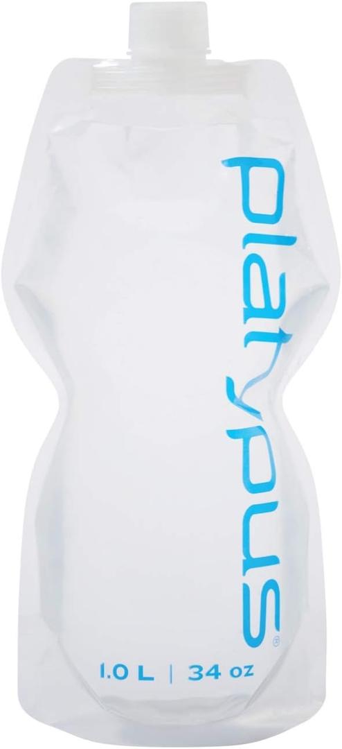 Platypus SoftBottle Collapsible Backpacking Water Bottle with Closure Cap (33.8 Ounces)