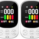 [2-Pack] 4in1 Plug in Carbon Monoxide Detector & Natural Gas Combination Detectors CO Gas Temp Humidity with 2.1'' HD Screen & Indicator, Propane, Methane Combustible Gas Alarm,White