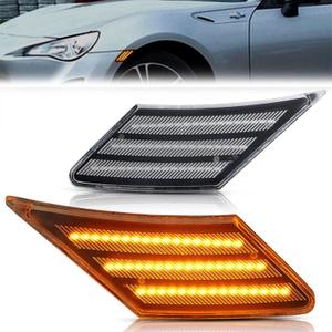 LED Side Marker Compatible with BRZ FR-S FT86 2013-2019 Amber Running Light (NOT Turn Signal) Driver & Passenger Side, Clear Lens (Clear(2Functions))