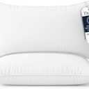 Bed Pillows Set of 2 GOTS Certified Organic Cotton Sateen Shell, Down Alternative Fill, Hypoallergenic, Cooling & Breathable, GOTS + Oeko-TEX + GRS, Eco-Friendly, Standard 20"x28"