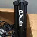 Pyle 2-Pack Universal Speaker Stand Mount Holders - Durable Adjustable Tripod Set with Locking Safety Pin, 36-58 Telescoping Height, 35mm Compatible Insert, Rubber Capped Feet for Stage/Studio