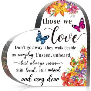 Jetec Sympathy Bereavement Gift Acrylic Heart Memorial Gift for Loss of Loved One Sympathy Condolence Grieving Keepsake for Mom Dad Grandma Friend Remembrance Decor(4 x 4 x 0.4 Inch)
