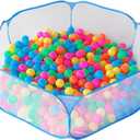 Portable Cute Blue Hexagon Children Ball Pit, Indoor and Outdoor Easy Folding Ball Play Pool Kids Toy Play Tent with Carry Tote, Balls Not Included