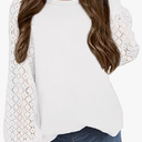 Arshiner Girls Shirts Lace Raglan Long Sleeves Crewneck Casual Soft Kids Blouse Tee Tops (11-12 Years, Black)