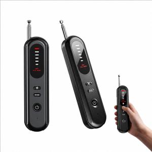 Anti-Spy Hidden Camera Detector 6-in-1, GPS Tracker & Bug Detector, RF Signal Scanner, Rechargeable Privacy Protector for Travel, Hotel, Home, Office & Car (Black)