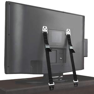 Heavy Duty Metal Anti Tip Straps - Adjustable Safety Furniture Wall Anchors for Baby Proofing Flat Screen TVs, Dressers, Bookcases, Cabinets - No Plastic Parts - Pack of 2