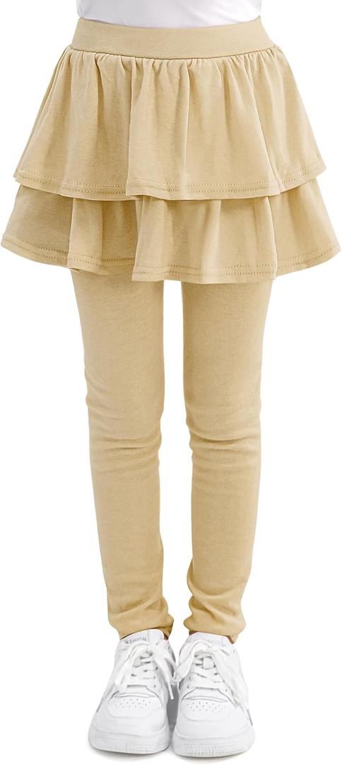 Cooraby 1 Pack Girls Leggings Toddler Girl Pants School Uniform Pants Warm Stretchy Skirt Leggings for Girls (7-8 Years)