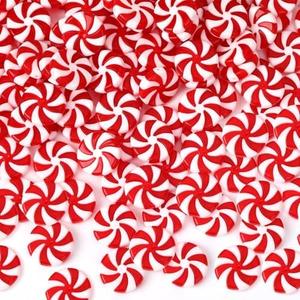 DECYOOL  Mini Christmas Candy Cane Ornaments, Christmas Tree Hanging Peppermint Ornaments Xmas Table Scatters Red and White Candy Vase Filler Decorations Windmill Candy for Party Favors Supplies