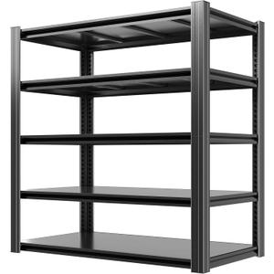 Garage Shelving,72" H Garage Shelves Heavy Duty, 3000Lbs 5 Tier Adjustable Storage Shelves Suitable for Warehouse, Basement, Workshop, 24" D*48" W *72" H(Black) Garage Shelving,72" H Garage Shelves Heavy Duty, 3000Lbs 5 Tier Adjustable Storage Shelves Suitable for Warehouse, Basement, Workshop, 24" D*48" W *72" H(Black)