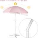 6.5ft Portable Beach Umbrellas for Sand Beach UV 50+ Umbrella with Tilt & Steel Pole, Protection with Heavy Duty Anchor, Patio Umbrella with Carry Bag