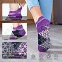 Non Slip Yoga Socks with Grips for Pilates, Ballet, Barre, Barefoot, Hospital Anti Skid Socks for Women and Men (Small, 6 Pairs-attice)