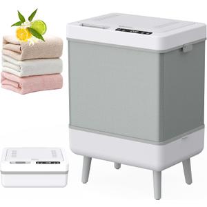 WEETALL Hot Towel Warmer for Bathroom: 35L Large Quick Heat Hot Warming Tub - Blanket Heater Towel Warmers with Timer - Portable Housewarming Luxury Spa Gift at Home (Gery)