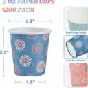 SIUQ 1200 Pack 3 oz Paper Cups, Disposable Bathroom Cups, Mini Mouthwash Cups, Small Cup 3 Ounce for Bathroom, Party, Picnic, BBQ, Travel(Daisy)