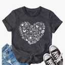 Women Gardening T Shirts Plant Lover Tees Gardener Tops Women Garden Flower Heart Shirt Size XL