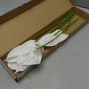 Ling's moment White Anthurium Flowers, 8pcs Artificial Silk Filler Plants, Faux Greenery Stems for DIY Wedding Bouquets Centerpieces Arrangements Bridal Shower Party Home Decorations