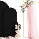 Wokceer Wedding Arch Backdrop Stand and Cover Set of 2 Metal Arch Stand with Arch Cover Black 7.2FT, 6FT for Birthday Party Wedding Ceremony Bridal Baby Shower Event Decor