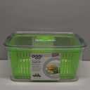 Oggi Store Fresh Veggie Bin- Kitchen Organization, Refrigerator Organizer Bins, Food Storage Containers, Vegetable Storage, Clear (Clear 12.25" x 8" x 6")