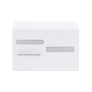 100 Envelopes Designed for W-2 Forms 4-Up, Self- Seal Double Window, Security Envelopes Pack of 100