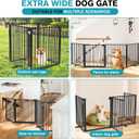 Snagle Paw Extra Wide Dog Gate,Free Standing Dog Fence with Door, Up to 104 Inch Wide Pet Gate with Support Feet for Stairs, Hallways, Doorways, Yard (Black, 4 Panels)